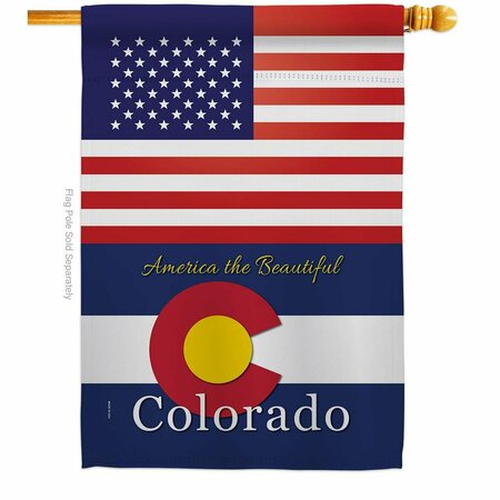 GUARDERIA 28 x 40 in. USA Colorado American State Vertical House Flag with Double-Sided Banner Garden GU3902023